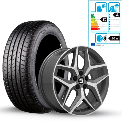 Ny SEAT Ibiza 17" sommerkomplethjul "Dynamic 20/1" - UDGÅET